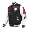 Arizona diamondbacks mashup wool leather varsity jacket black white 2