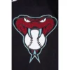 Arizona diamondbacks mashup wool leather varsity jacket black white 6