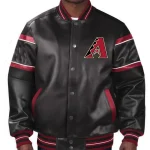 Arizona Diamondbacks Full-Snap Leather Black Jacket