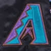 Arizona diamondbacks retro classic full snap satin varsity jacket black