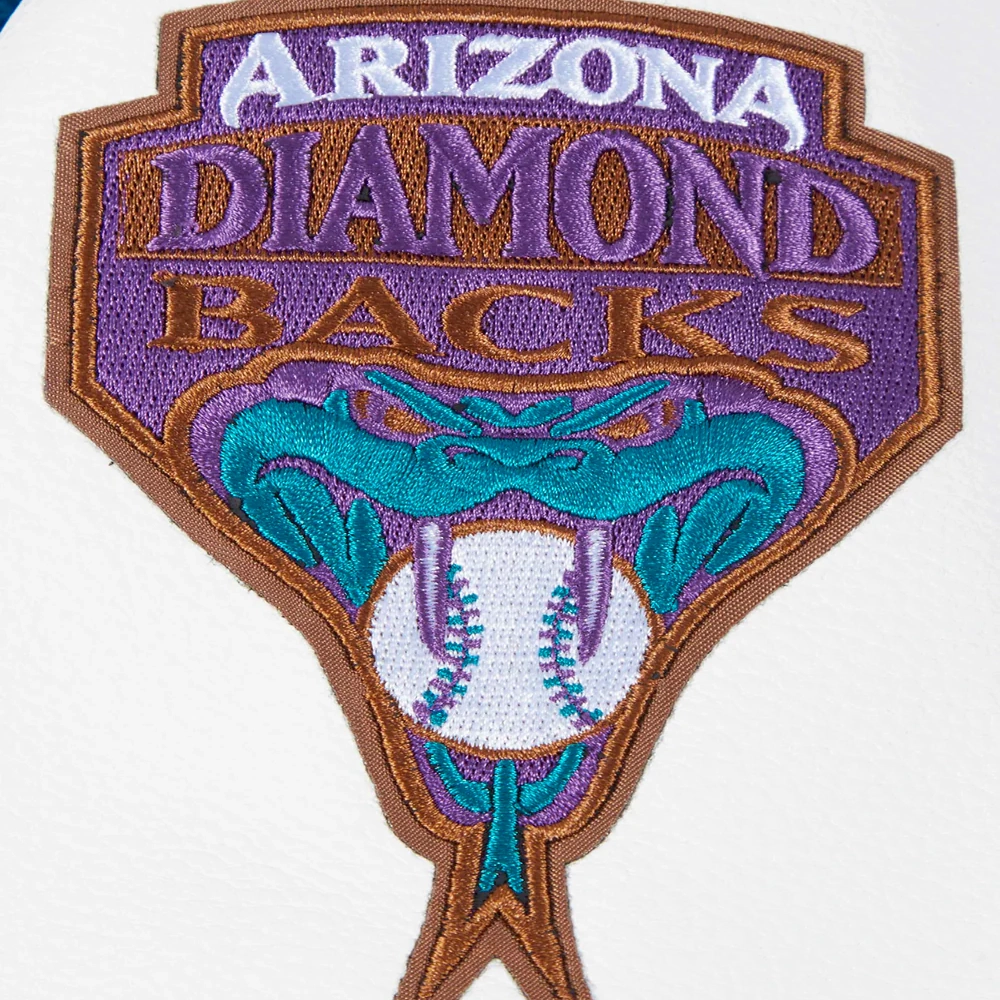 Arizona diamondbacks retro classic womens wool leather varsity jacket black white 2