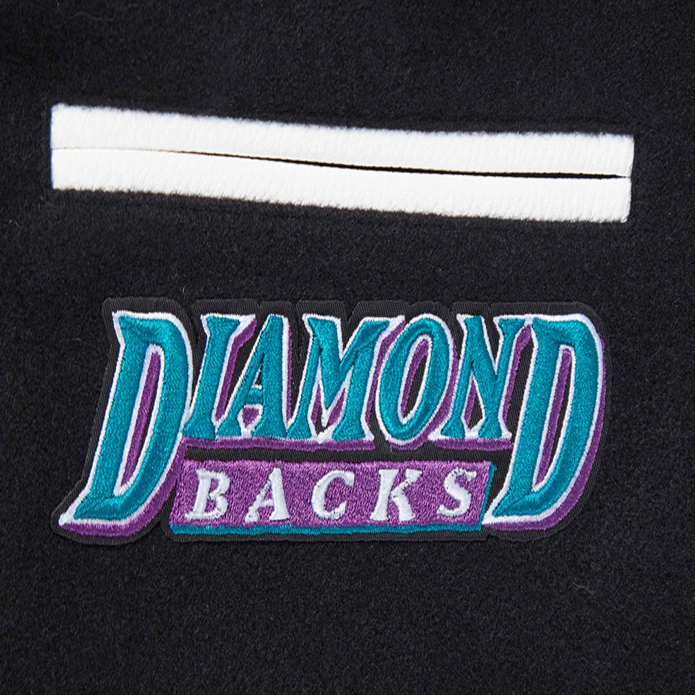 Arizona diamondbacks retro classic womens wool leather varsity jacket black white 3