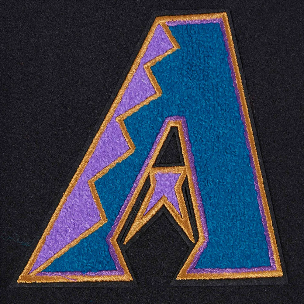 Arizona diamondbacks retro classic womens wool leather varsity jacket black white 4