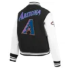 Arizona diamondbacks retro classic womens wool leather varsity jacket black white 6