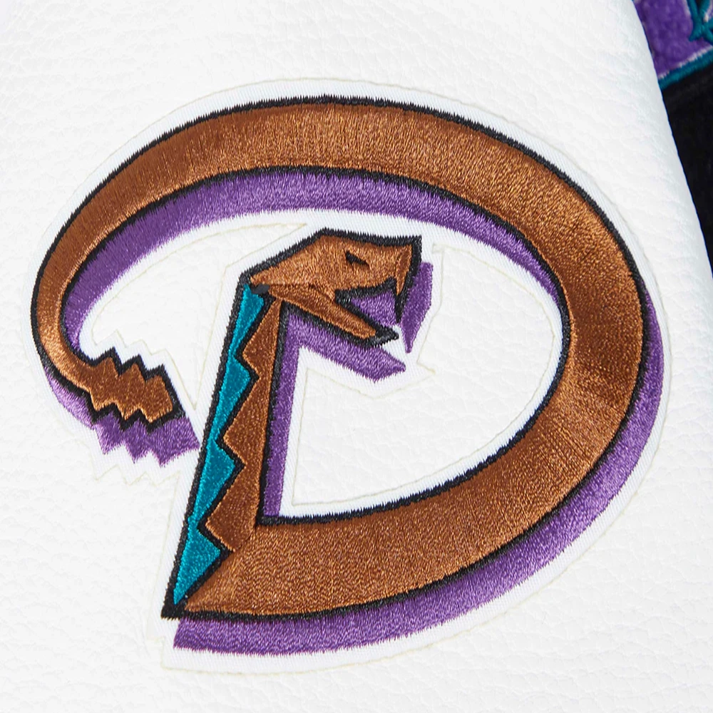 Arizona diamondbacks retro classic womens wool leather varsity jacket black white