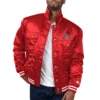 Arizona diamondbacks silver tab satin trucker varsity jacket red 1