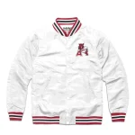 Arkansas Razorbacks Logo White Satin Jacket