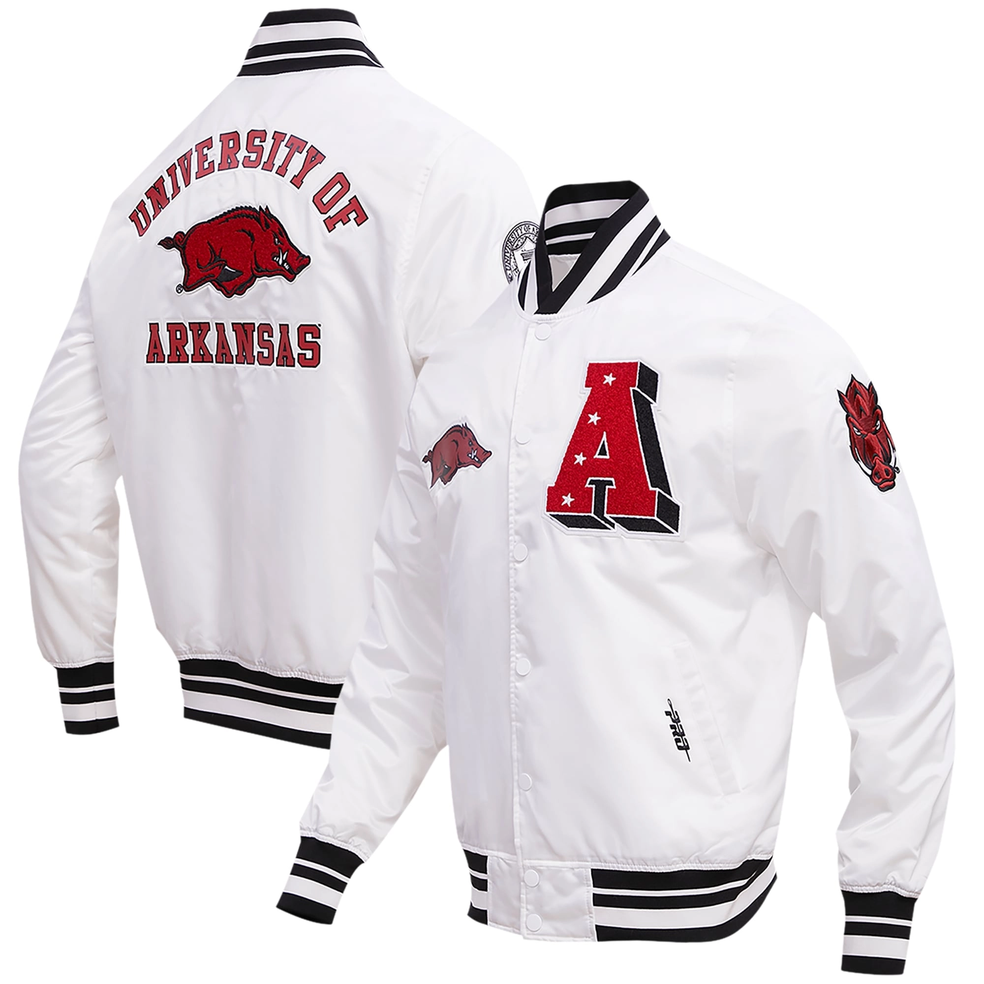 Arkansas razorbacks classic white jacket