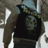 Asap rocky black bomber varsity jacket