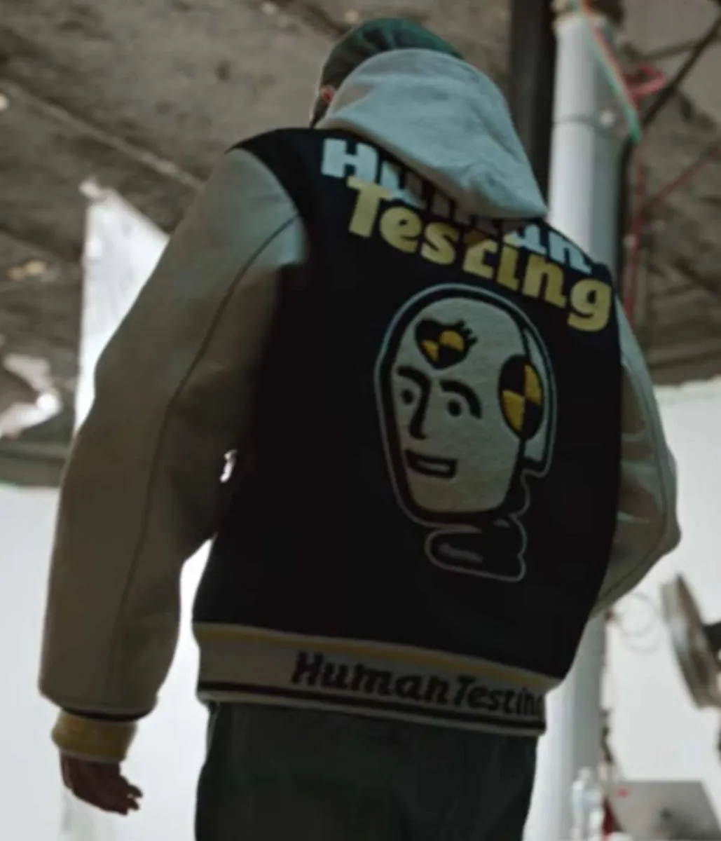 Asap rocky black bomber varsity jacket