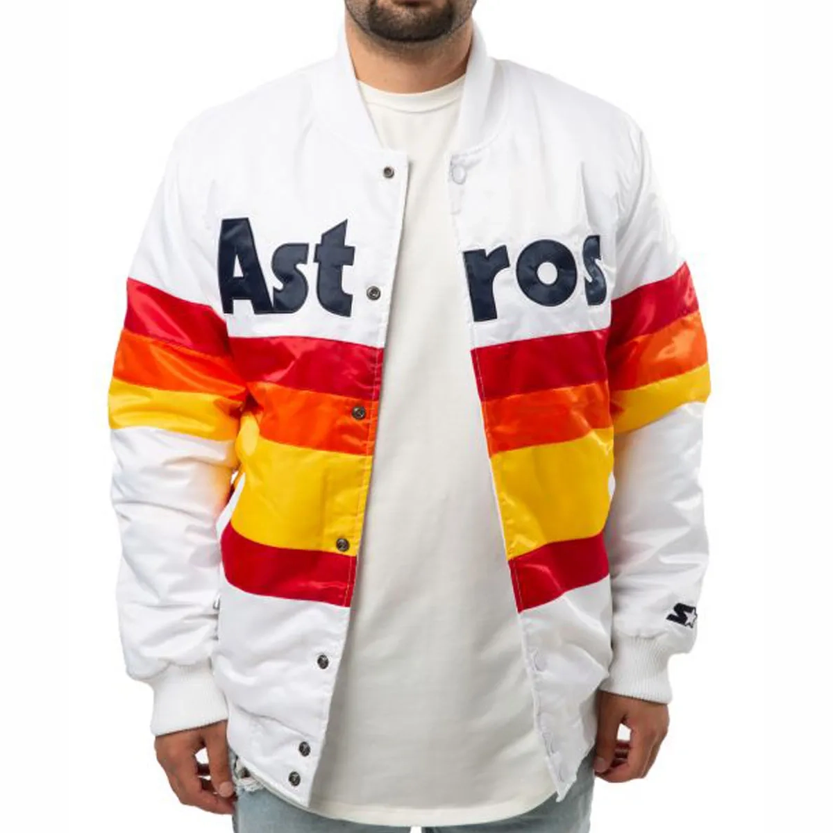 Astros houston white full snap jacket