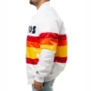 Astros houston white satin bomber jacket