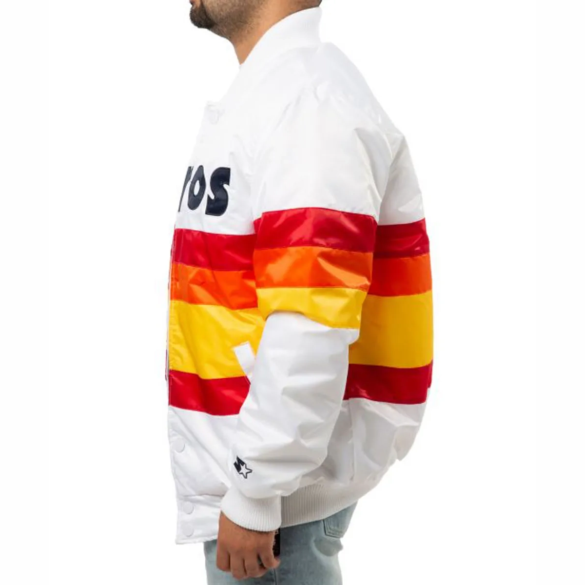 Astros houston white satin bomber jacket