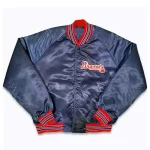 Atlanta Braves Full-Snap Navy Satin Jacket