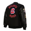 Atlanta braves blackout black wool leather varsity jacket 4