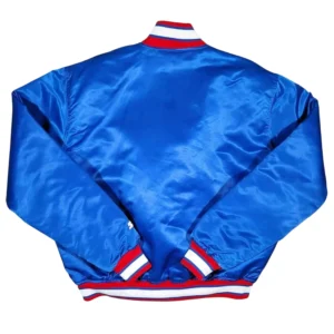 Atlanta braves blue satin bomber varsity jacket 1