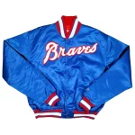 Atlanta Braves Full-Snap Blue Satin Jacket