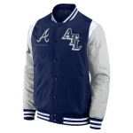 Atlanta Braves Elements Elite Navy/Grey Satin Jacket