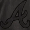 Atlanta braves full leather black varsity jacket 1