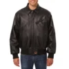 Atlanta braves full leather black varsity jacket 3