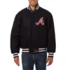 Atlanta braves handcrafted logo wool jacket navy 1