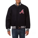 Atlanta Braves One Color Navy Wool Jacket