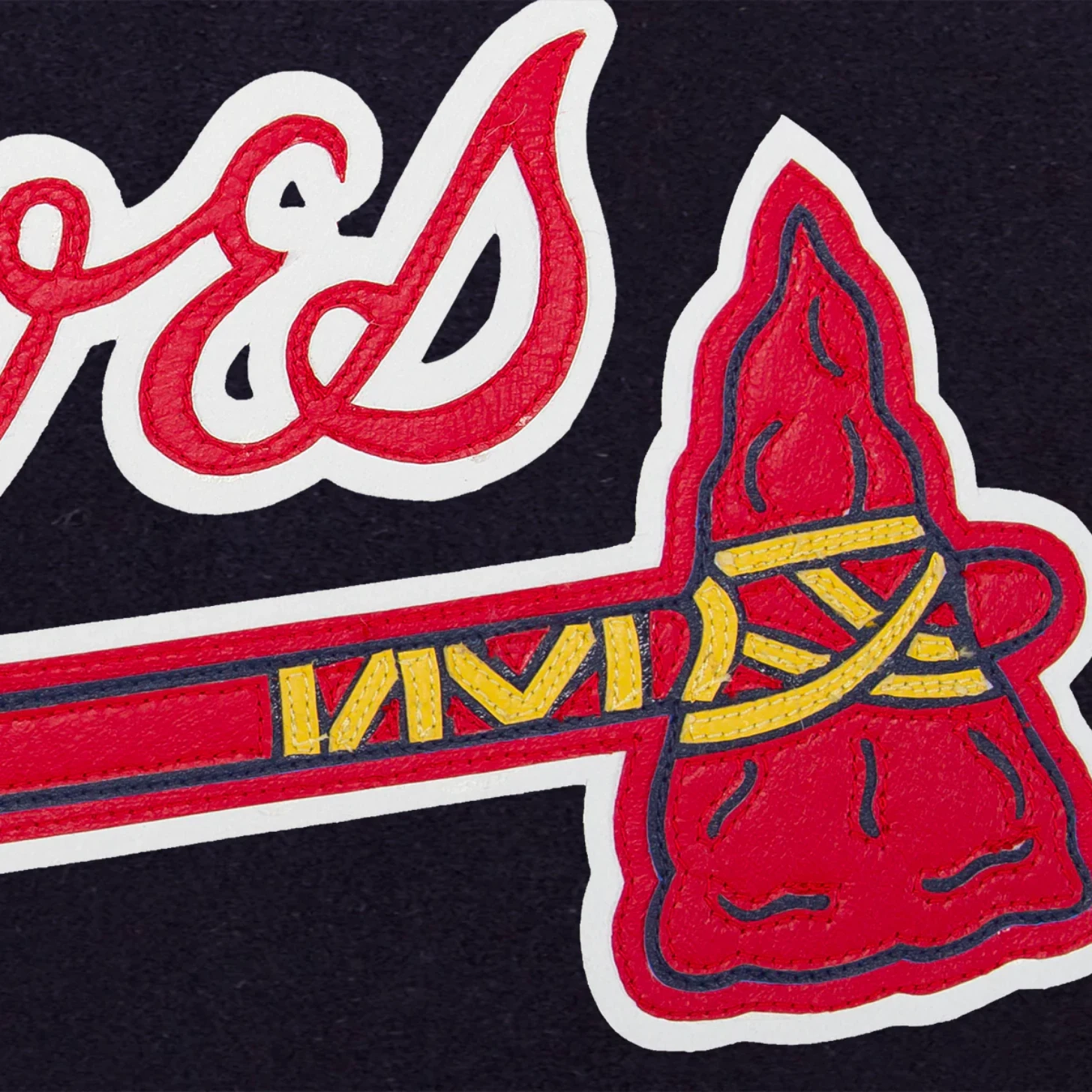 Atlanta braves handcrafted logo wool jacket navy 3