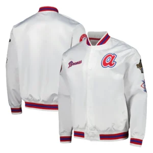 Atlanta braves mitchell ness city collection white satin varsity jacket 3