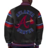 Atlanta braves multicolor black leather bomber jacket 1