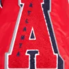 Atlanta braves old english ribbed knitted satin varsity jacket red 3 1