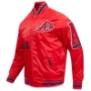 Atlanta braves old english ribbed knitted satin varsity jacket red 4 1