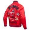 Atlanta braves old english ribbed knitted satin varsity jacket red 6 1
