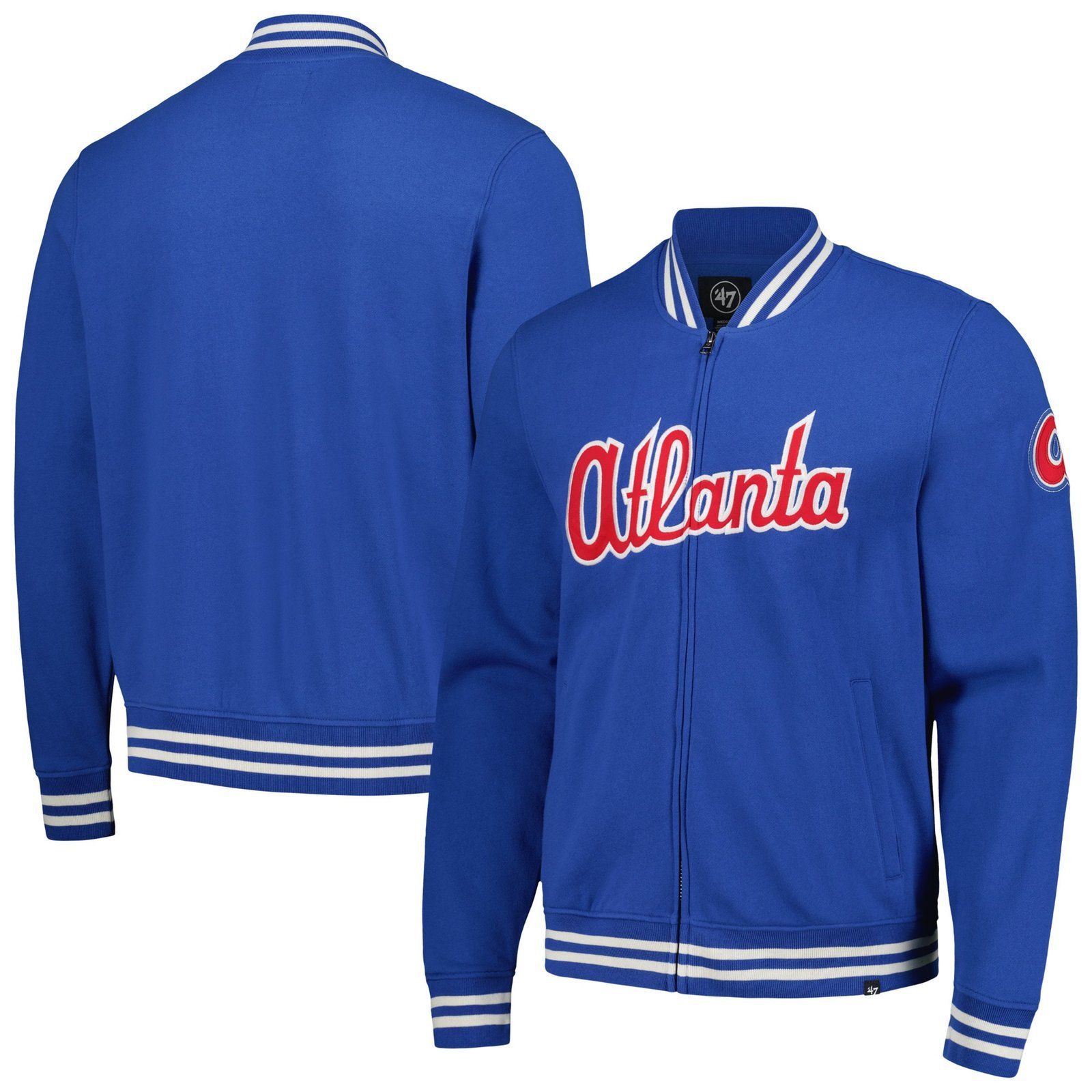 Atlanta braves pack pro camden full zip track varsity jacket blue1