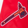 Atlanta braves script tail full snap satin varsity jacket red 2 1