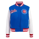 Chicago Cubs Script Tail Women’s Wool/Leather Jacket