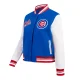 Atlanta braves script tail wool leather varsity jacket bluewhite 1