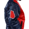 Atlanta braves starter color block navy and red satin varsity jacket 4