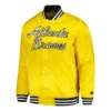 Atlanta braves starter cross bronx fashion yellow satin varsity jacket 1
