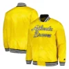 Atlanta braves starter cross bronx fashion yellow satin varsity jacket 3