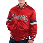 Atlanta Braves Home Game Red Satin Jacket