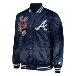 Atlanta Braves Patch Navy Satin Jacket