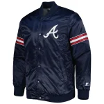 Atlanta Braves Pick & Roll Navy Satin Jacket