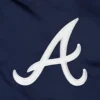 Atlanta braves starter pick roll navy satin varsity jacket 3