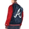 Atlanta braves starter renegade navy and red satin varsity jacket 2