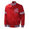 Atlanta braves starter slider red satin varsity jacket 1