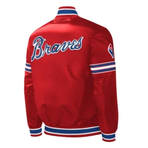Atlanta braves starter slider red satin varsity jacket 2
