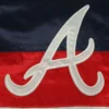 Atlanta braves starter the ambassador home cream satin varsity jacket 3
