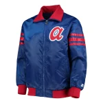 Atlanta Braves The Captain III Blue Satin Bomber Jacket