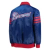 Atlanta braves starter the captain iii blue satin varsity jacket 2