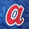 Atlanta braves starter the captain iii blue satin varsity jacket 3